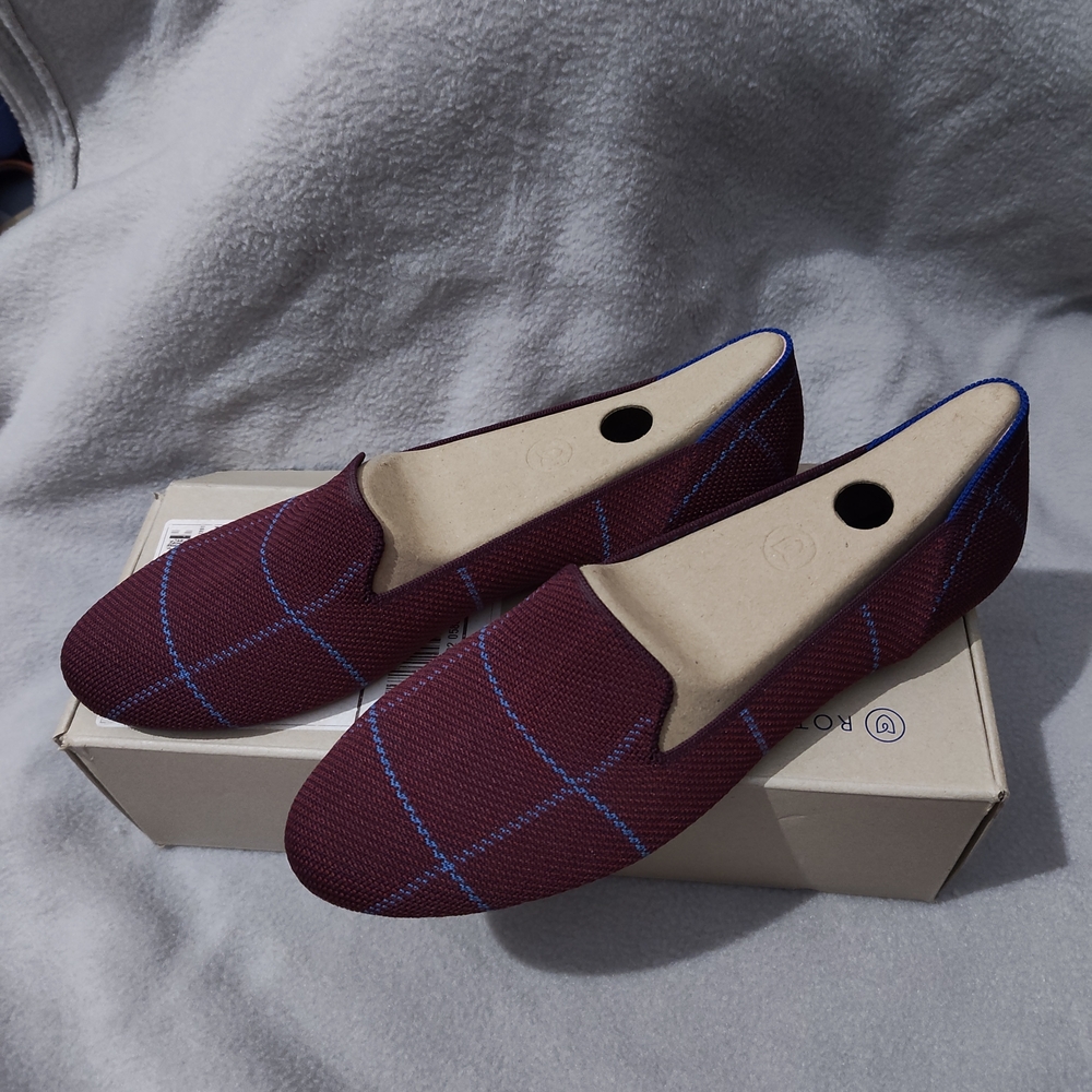 Rothy's Burgundy Grid Loafers